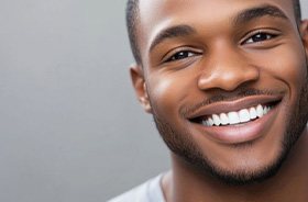Portrait of smiling man with bright white teeth